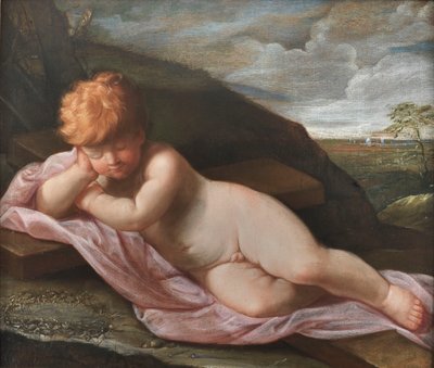 Sleeping Baby Jesus on the Cross by Guido Reni